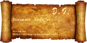 Donauer Iván névjegykártya